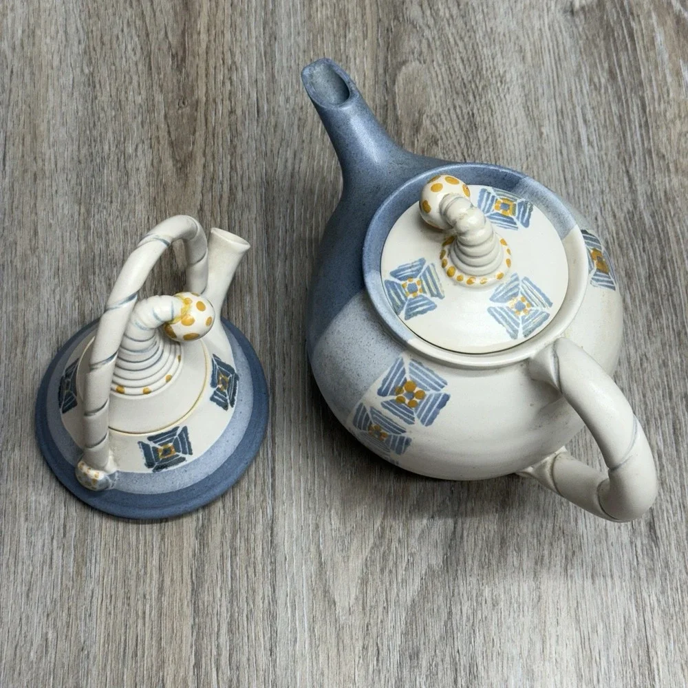 Irish Pottery Teapot Set Whimsical Cottage Core Made in Ireland by Suzanne May